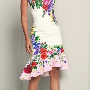 VENUS Pink and Red High-Low Sheath Dress